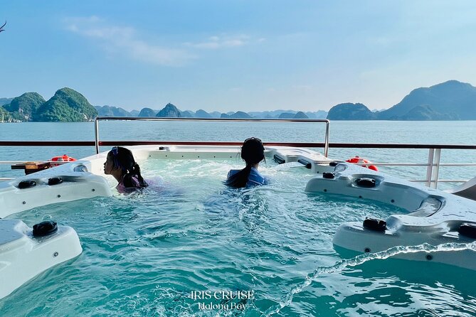 IRIS CRUISE - 5 Star Day Cruise - Halong Bay 1 Day - JACUZZI POOL - Pickup and Meeting Points