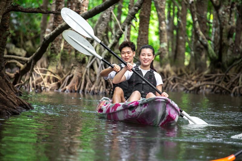 Ishigaki Island: 1-Day Tour Mangrove SUP & Canoe & Blue Cave Snorkeling - River calm, reef color, one busy day