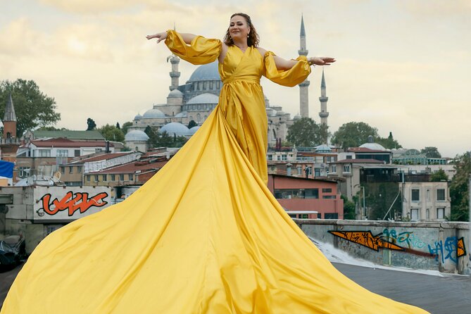 Istanbul Photo Shooting With Flying Dress - Istanbuls Iconic Backdrops
