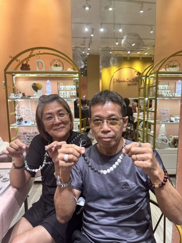 Jade Bracelet Workshop by Floral Knots at Orchard Gateway - Making a bracelet to take home