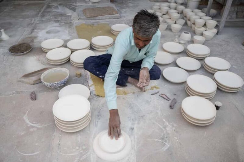 Jaipur: Amber Fort Light & Sound Show w/ BluePoetry Art Demo - Blue Pottery Workshop  