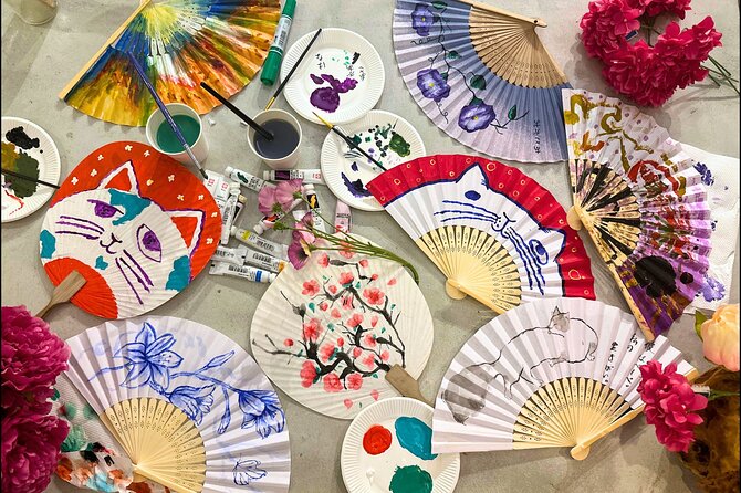 Japanese Fan Painting Workshop ~ in a Retired Tokyo Flower Shop - Whats Included
