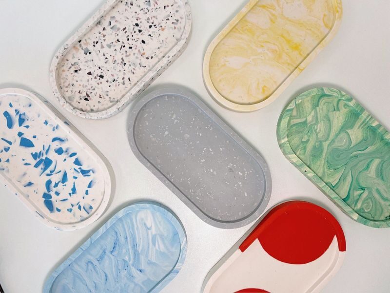 Jesmonite Workshop by Hey Decoupage - Mixing and pouring with an instructor nearby