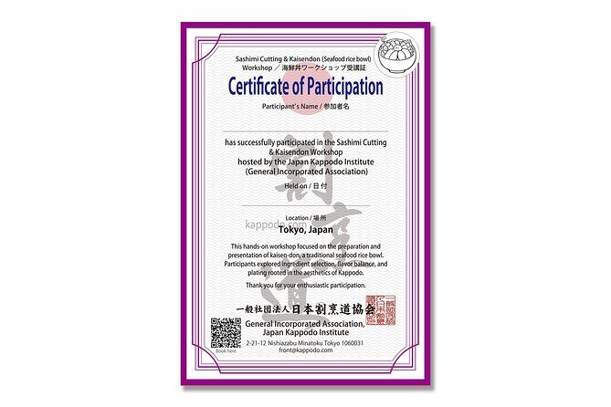 Kaisendon and Sashimi Cutting Workshop - In Closing