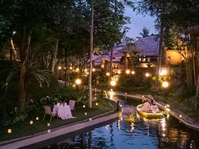 Kamandalu Ubud: Romantic Boat Diner in Tropical Lagoon - Enjoy the Romantic Ambiance of the Balinese Forest