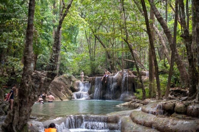 Kanchanaburi: Erawan Waterfall & Train Full-Day Tour - Review Summary