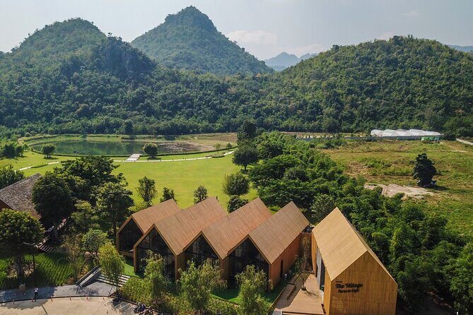 Kanchanaburi: Private Longtail boat Khao Poon, Skywalk, Farm café - Relaxation at The Village Farm To Café