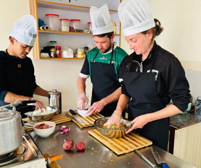 Kathmandu: Cooking Class Experience Dal Bhat & Momo Making - Step-by-Step Cooking Process