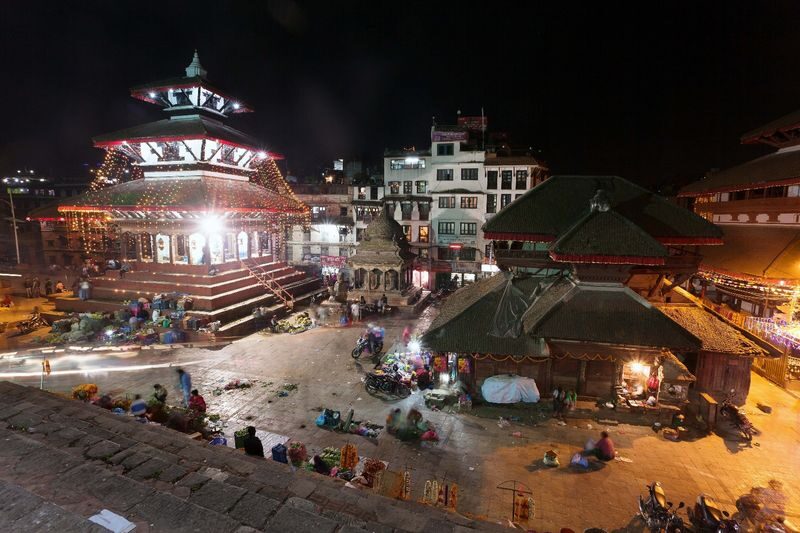 Kathmandu Night Rickshaw Tour: Old Town & Historical - Kathmandu at dusk, seen from a rickshaw