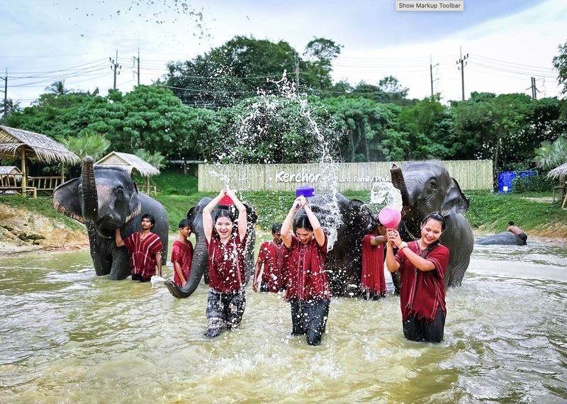 Kerchor Elephant Family Phuket Sanctuary Half Day Visit - From mahout-style outfit to elephant snacks