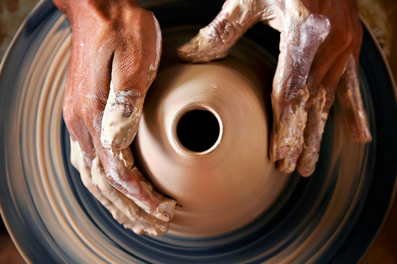Khmer Ceramics Pottery Class - Clay, wheel and Khmer-inspired carving