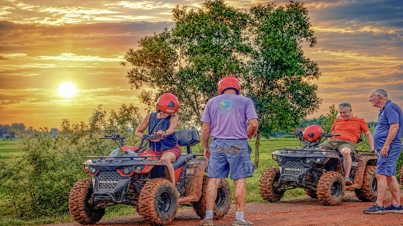 Khmer Village and Fish Farm ATV Tour - Fish farm stop, with some route variation