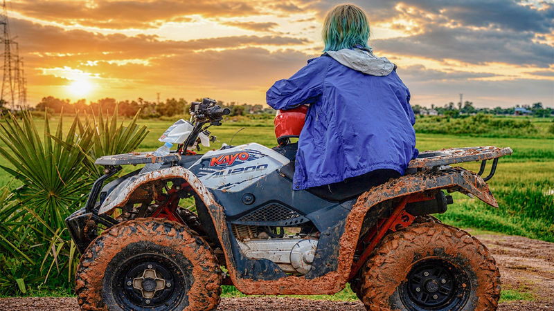 Khmer Village and Fish Farm ATV Tour - Sunset rides and weather that changes the mood