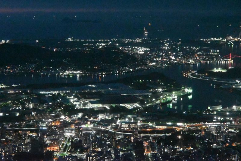 Kitakyushu Day Trip: Karato Market / Mojiko & Motonosumi Shrine & Sarakurayama Cable Car (Departing from Fukuoka) - Mount Sarakura at dusk and after dark