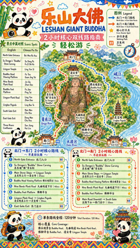 Klook Selection: Chengdu Leshan Giant Buddha & Mount Emei & Panda Base & Huanglongxi Ancient Town (One-Day/Half-Day Tour) - Leshan’s great Buddha, approached on foot