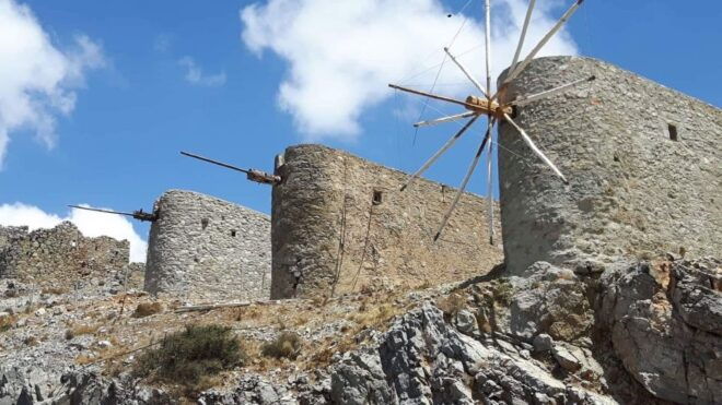 Knossos Palace - Zeus Cave - Old Traditional Villages . - Cultural Heritage of Cretes Windmills