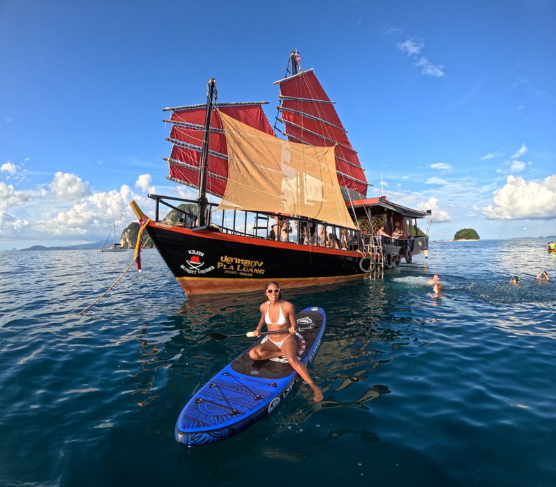 Krabi: 4 Island Sunset Snorkeling Tour + Bioluminescent Night Swim - Chicken Island: choose between beach, board and kayak