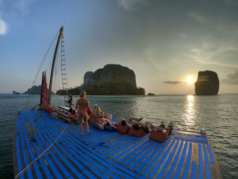 Krabi: 4 Island Sunset Snorkeling Tour + Bioluminescent Night Swim - Poda Island: beach time, dinner and sunset
