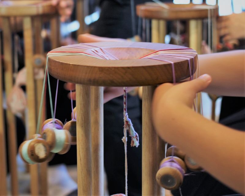 Kumihimo Braiding Workshop in a Traditional Atelier in Kyoto - Learning the braiding pattern by hand