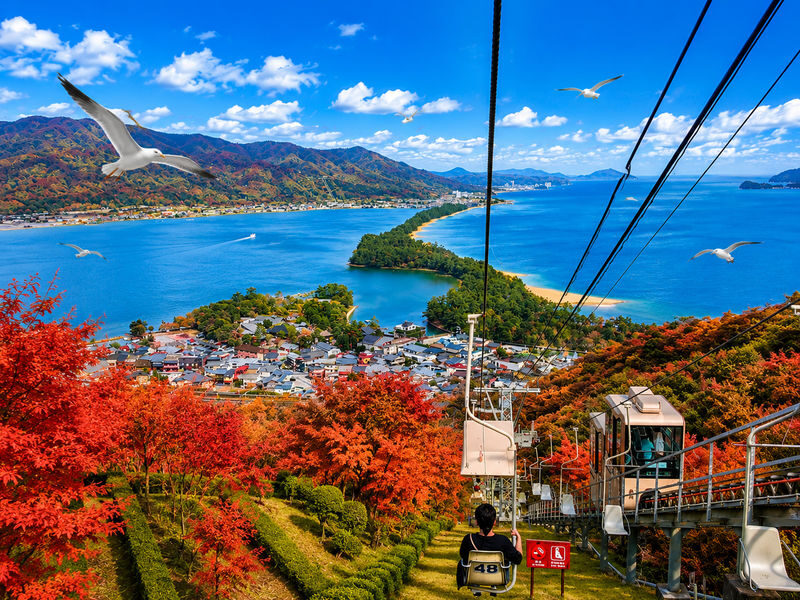 Kyoto Amanohashidate & Miyama Village: Includes boat cruise + cable car + crab lunch (pickup/drop-off in Osaka or Kyoto) - Amanohashidate by boat and from above