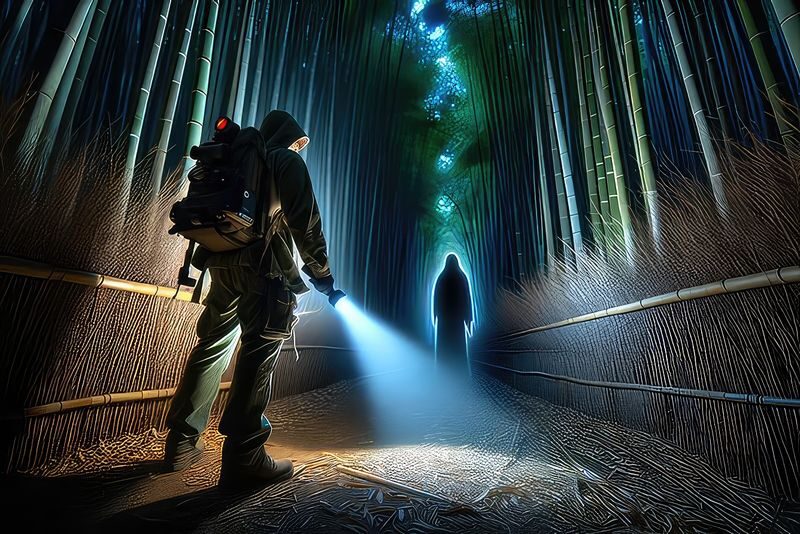 Kyoto Ghost Tour: Bamboo, Unsolved Mysteries & Dark Tales - A bamboo grove with a different mood