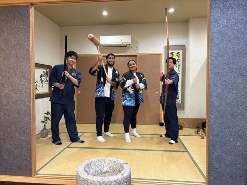 Kyoto : mochi pounding Experience& tea ceremony & Real Sword - Good To Know