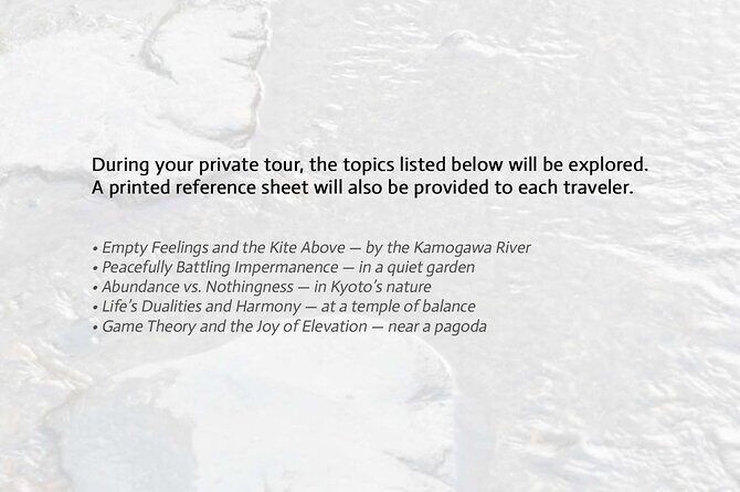 Kyoto Spiritual Conversations & Mindful Encounters PRIVATE Tour - An In-Depth Look at the Kyoto Spiritual Conversations & Mindful Encounters Private Tour