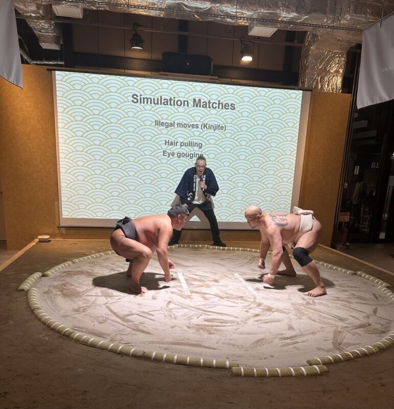 Kyoto Sumo Experience with Rikishi Challenge with Meal - Sumo, explained before the action