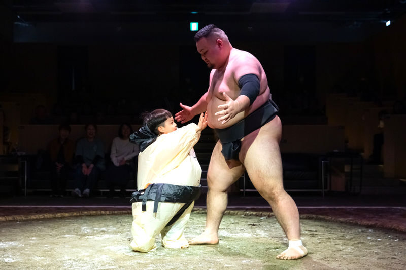 Kyoto Sumo Stable: Sumo Show Ticket with Chicken Chanko Hot Pot - Audience participation and photo keepsakes