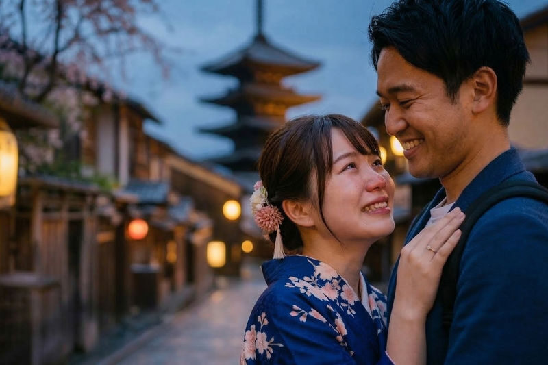 Kyoto Surprise Proposal Photo Shoot by a Professional Photographer - One hour, 90 minutes, or two
