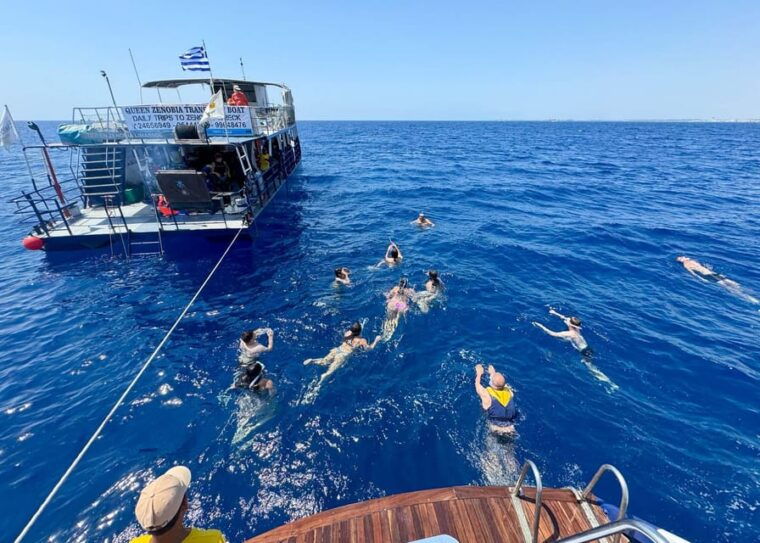 Larnaca: Glass-Bottom Boat Cruise With Fishing and BBQ Lunch - Swimming Stops