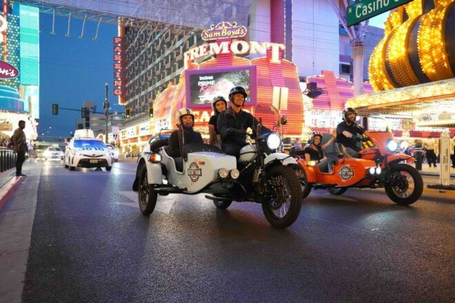 Las Vegas: Glittering Nightlife Evening Sidecar Tour - Cruise Down the Strip and Bellagio Fountains