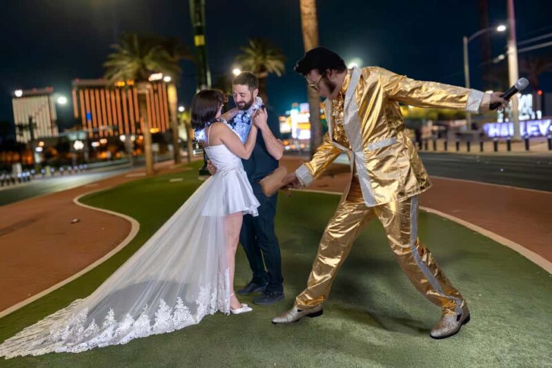 Las Vegas: Gold Elvis Vow Renewal or Wedding at Welcome Sign - Good To Know