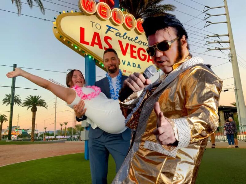 Las Vegas: Gold Elvis Vow Renewal or Wedding at Welcome Sign - Pricing and Value Analysis