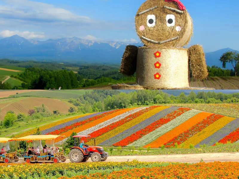 Late Departure | Forest Elf Terrace Lighting & Biei Blue & Shikisai no Oka Day Trip (Departing from Sapporo) - Shikisai no Oka: flower rows and extra admission