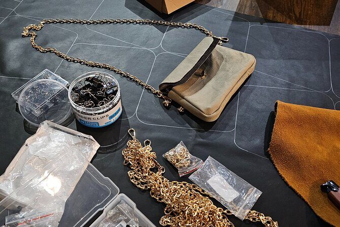 Leather Handbag Sip and Stitch at Rob Hall Design Studios - Discovering the Rob Hall Design Studios Experience