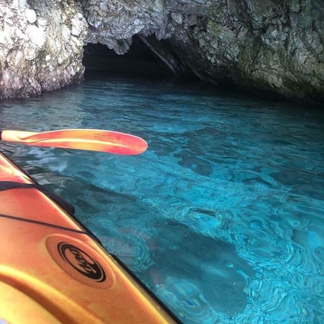 Lefkada: Hidden Blue Cave Sea Kayak Experience - Snorkeling Among Red Starfish