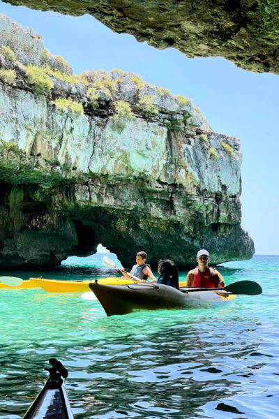Leuca Kayak Tour With Swimming Stop and Speleo-Trek in Cave - Photoshoot and Bottled Water