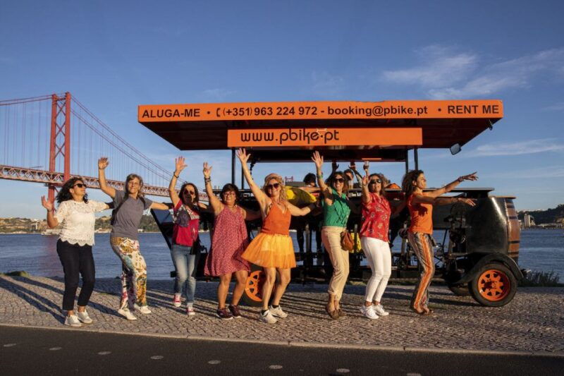 Lisbon: Fun Beer Bike by the Seafront - Drinks, Music, and the Social Side