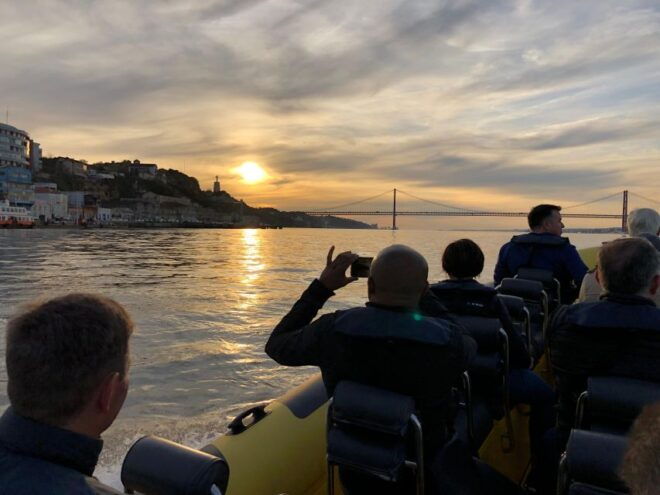 Lisbon Speedboat Sunset With Monuments Sightseeing - Language and Highlights