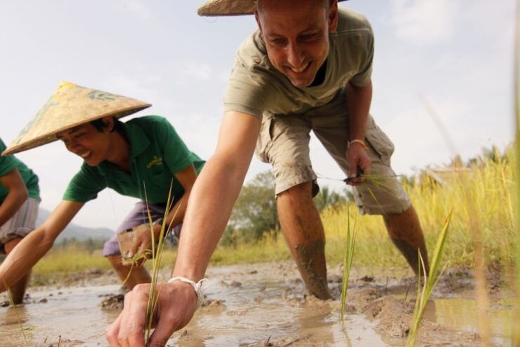 Luang Prabang: Rice Farm and Kuang Si Waterfall Tour - Experience