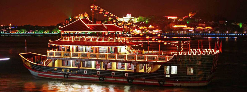 Lujiang River Night Cruise in Xiamen - The Lujiang River at night, from a boat