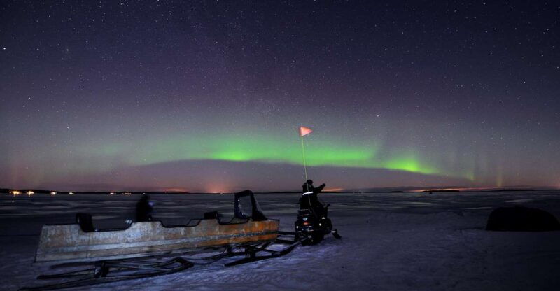 Luleå : Northern Lights Tour on a Snowmobile drawn Sled - The Aurora: A Chance, Not a Guarantee