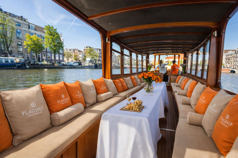 Luxury Saloon Boat Cruise with Optional Cheese & Wine in Amsterdam - What to know before you book
