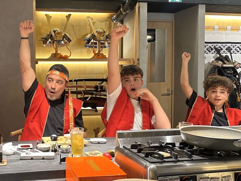 Luxury Samurai Sushi Dining Show in Asakusa Tokyo - A chef’s counter with a Sengoku-era theme