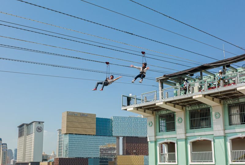 Macau Zipcity - Asia Pacific first urban zipline attraction - Getting ready for check-in