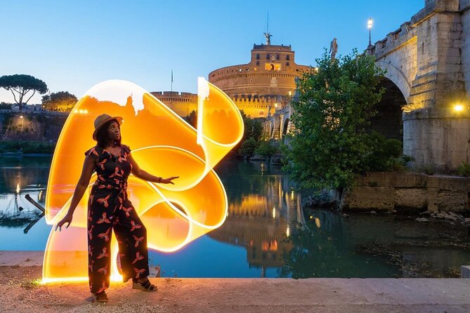 Magical Light Painting Photoshoot in Rome - Dinner Meeting and Pickup