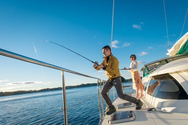 Maori Rock Carvings Taupo - Luxury Sailing Catamaran Tiua - A swim stop, if the lake allows