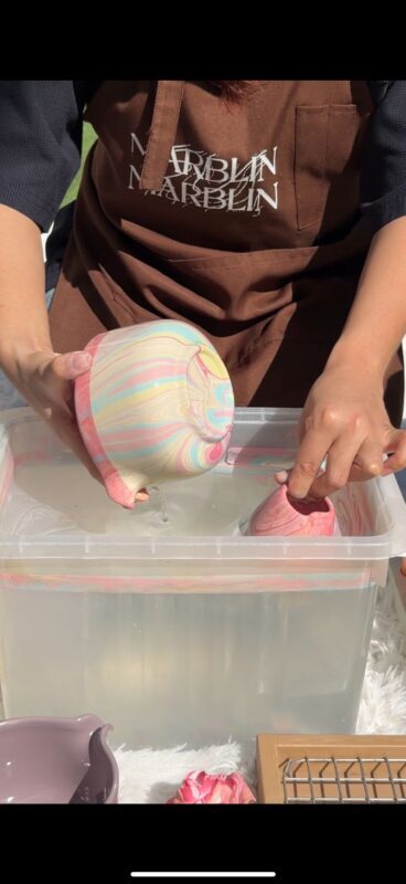 Marbling Art Workshop in Bangkok - Turning floating color into a personal pattern