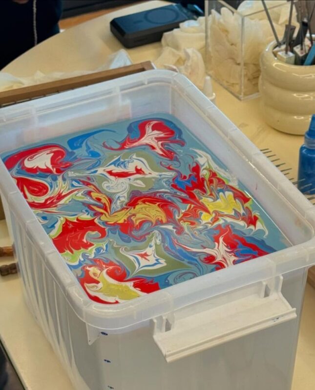 Marbling Art Workshop in Bangkok - How the workshop session unfolds